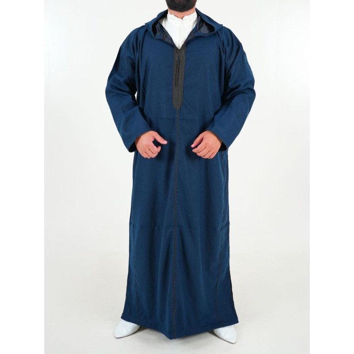Djellaba marocaine Mlifa - bleu nuit