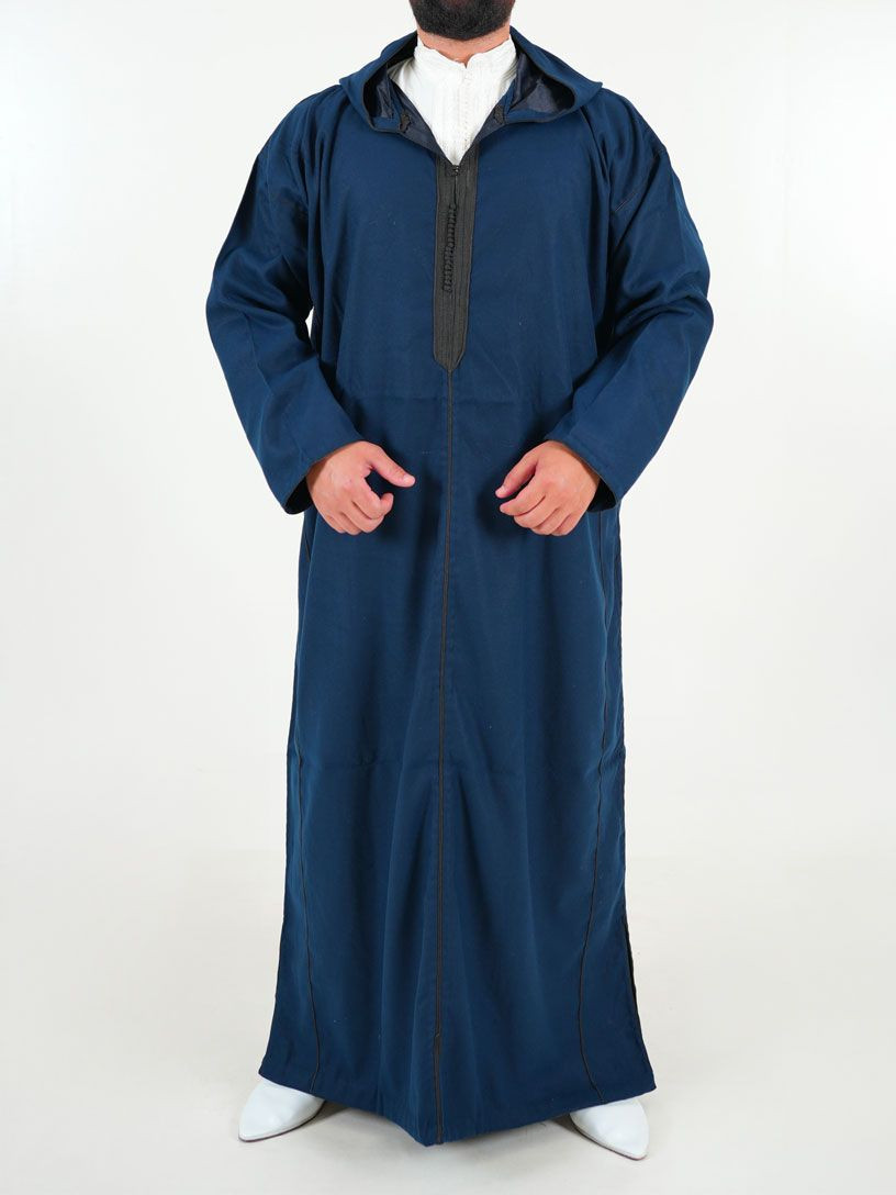 Djellaba marocaine Mlifa - bleu nuit