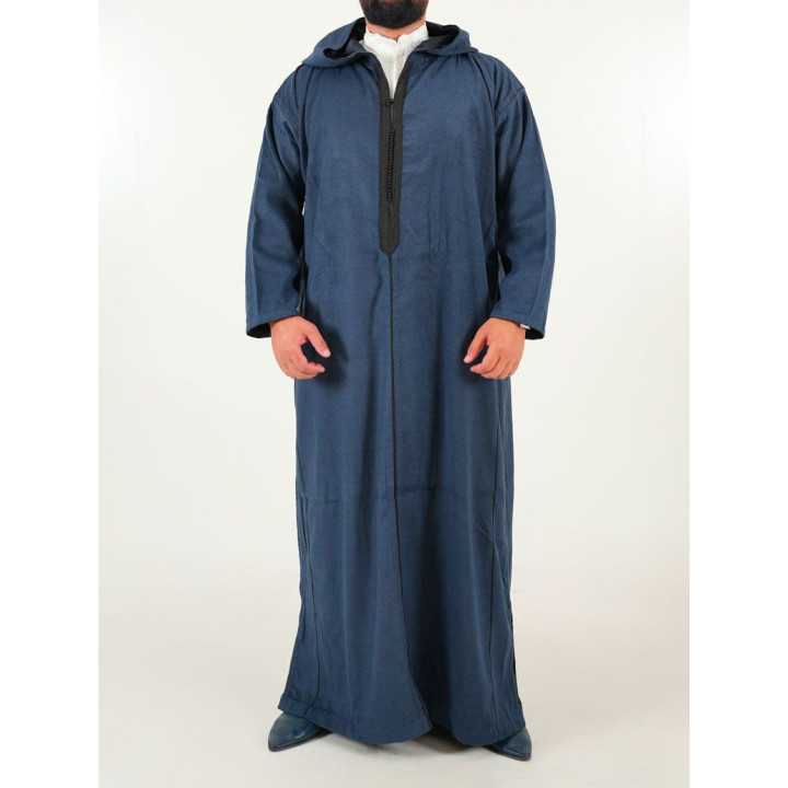 Djellaba marocaine Mlifa - bleu