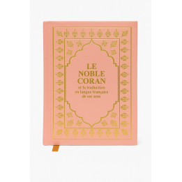 Le Noble Coran - Format moyen 13 x 17 cm - arabe / français - Rose