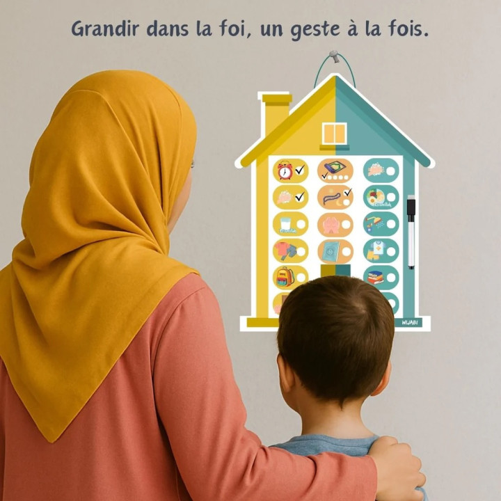 Tableau la routine du petit muslim - Wijabi