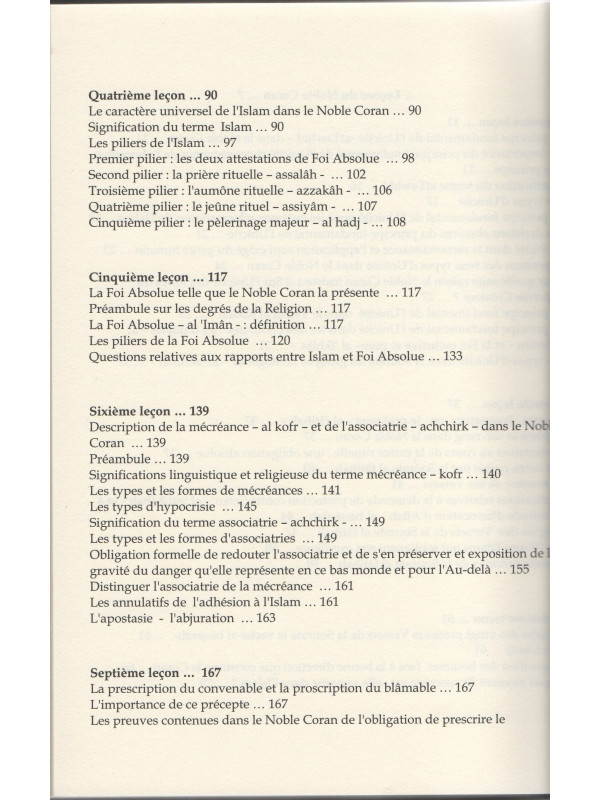 Leçons du Coran et de la Sunna authentique