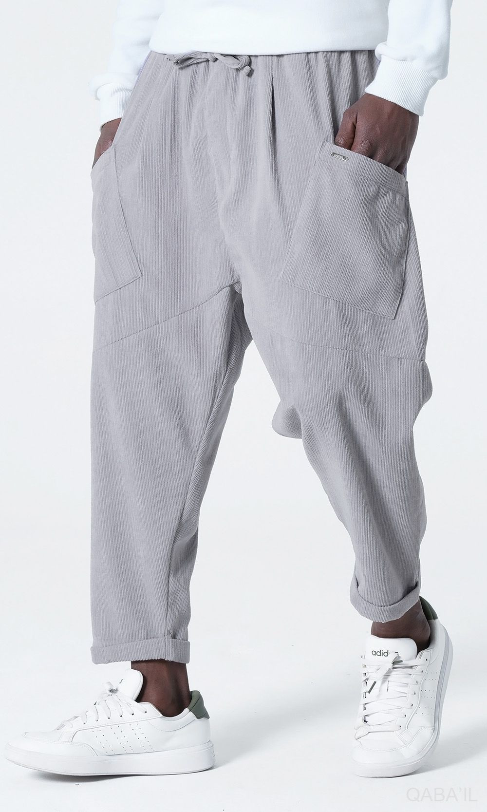 Sarouel Design Kadife 9100 - gris - Qabail