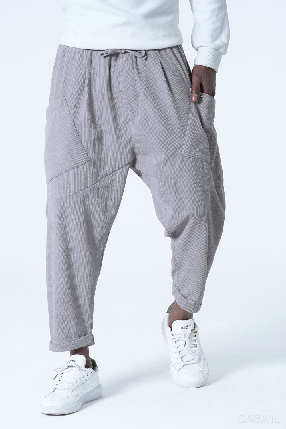 Sarouel Design Kadife 9100 - gris - Qabail
