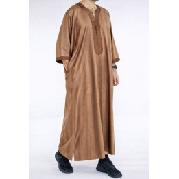 Gandoura marocaine jawhara - Marron