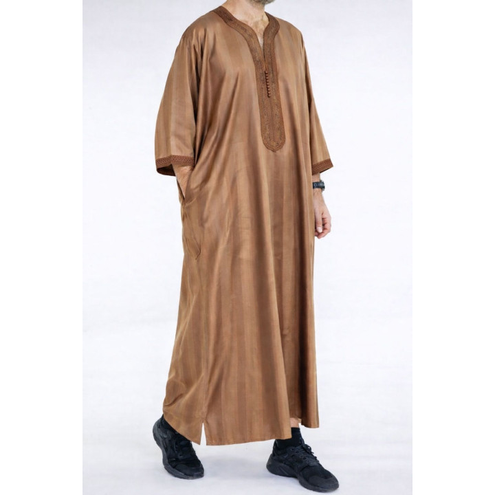 Gandoura marocaine jawhara - Marron