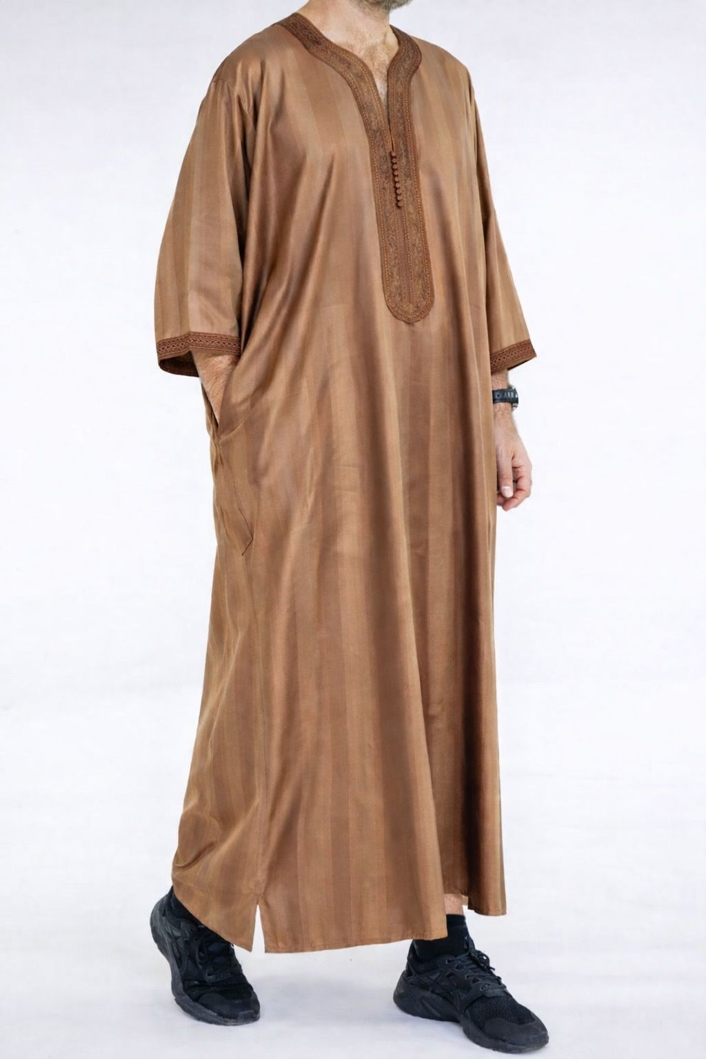 Gandoura marocaine jawhara - Marron