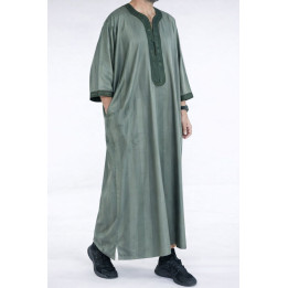 Gandoura marocaine jawhara - vert emeraude