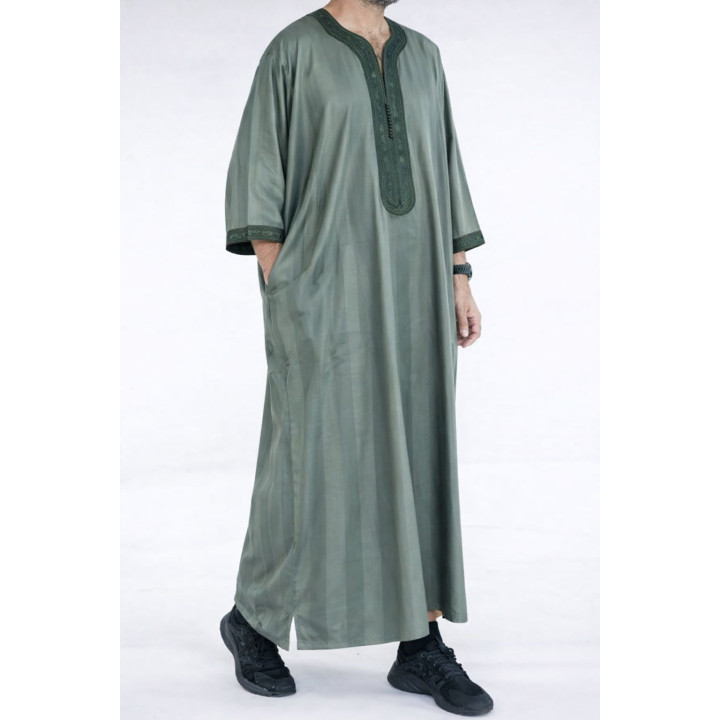 Gandoura marocaine jawhara - vert emeraude