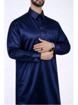 Qamis Qatari bleu marine