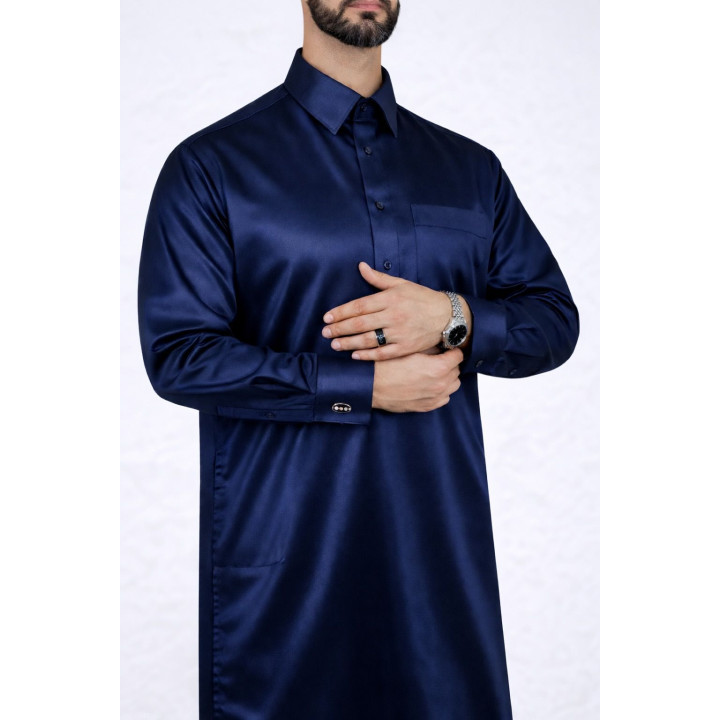 Qamis Qatari bleu marine