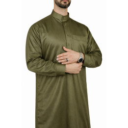 Qamis Saoudien kaki - Satiné