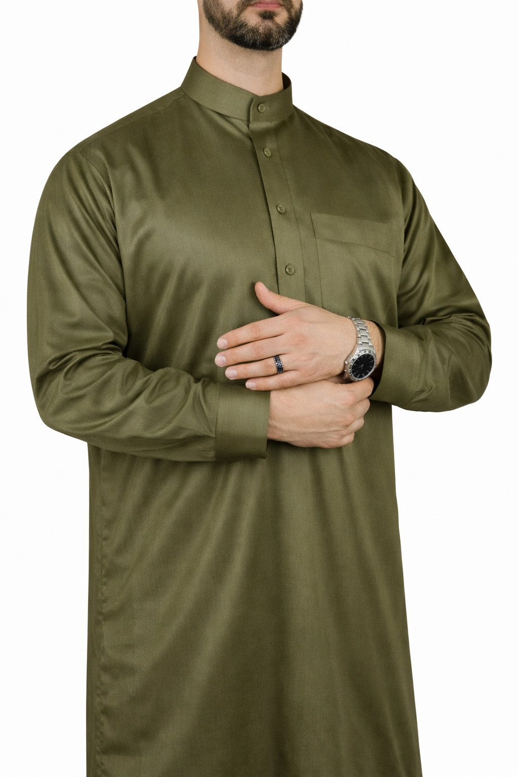 Qamis Saoudien kaki - Satiné