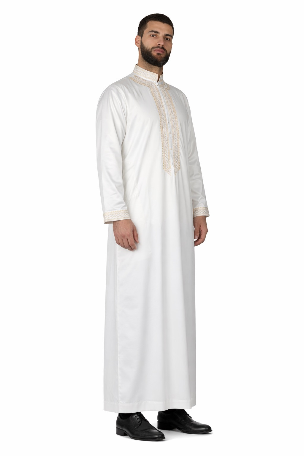 Qamis sultan avec broderie - Blanc / Doré