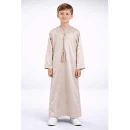Qamis emirati enfant satiné - Beige