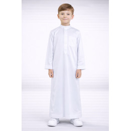 Qamis Enfant / Ado - Manches longues  - Créme - Atlas