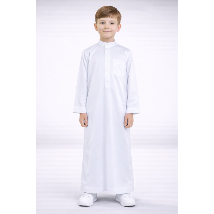 Qamis Enfant / Ado - Manches longues  - Créme - Atlas