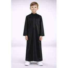 Qamis Enfant saoudien satiné - Noir