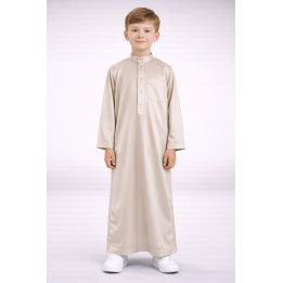 Qamis Enfant saoudien satiné - Beige