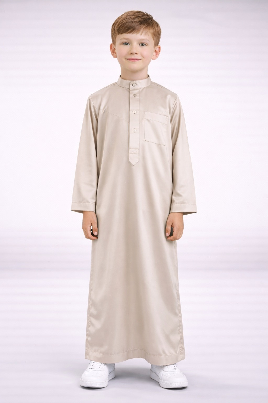 Qamis Enfant saoudien satiné - Beige