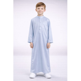 Qamis Enfant saoudien satiné - Gris clair