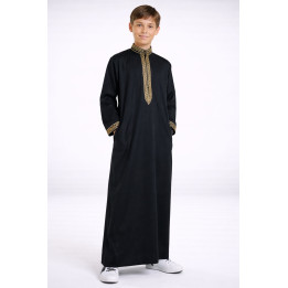 Qamis Sultan enfant - Noir et doré