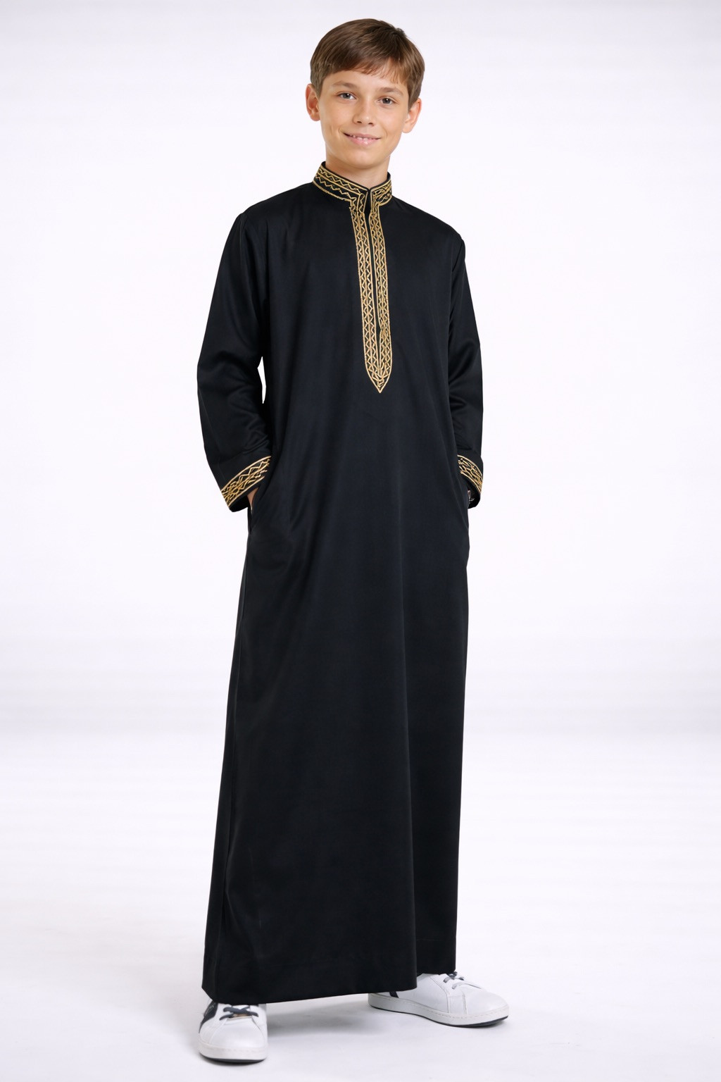 Qamis Sultan enfant - Noir et doré