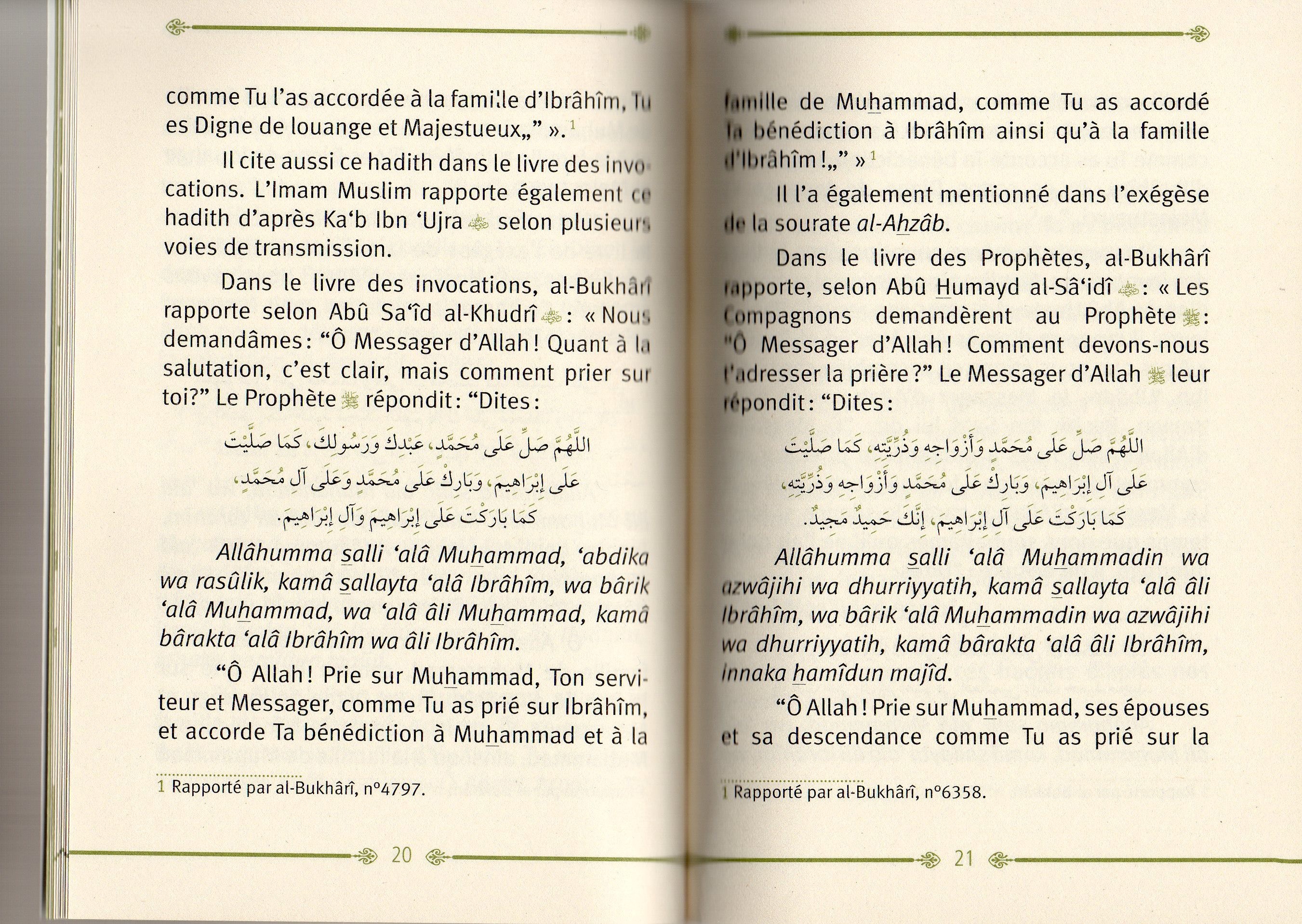 LA PRIERE SUR LE PROPHETE 