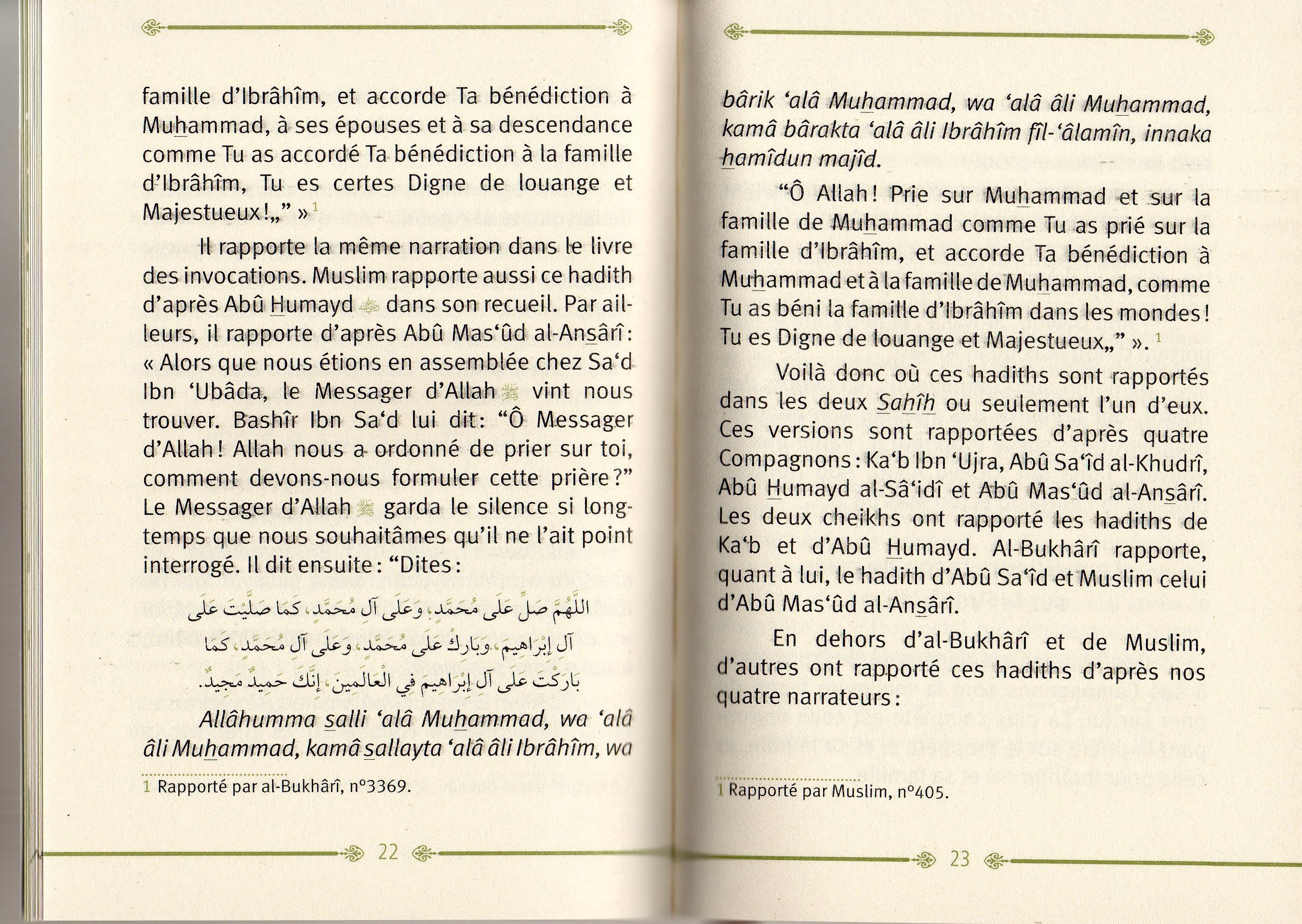 LA PRIERE SUR LE PROPHETE 