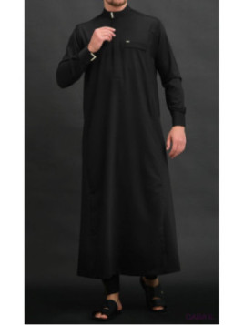 Qamis long Bey noir 6010 -...