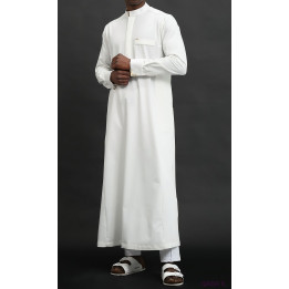 Qamis Long Eminence - Noir broderie Doré - Qabail