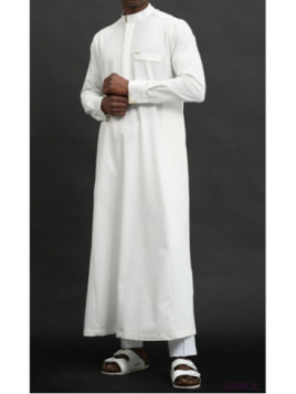 Qamis long Bey blanc 6010 -...