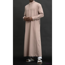 Qamis Long Eminence - Noir broderie Doré - Qabail