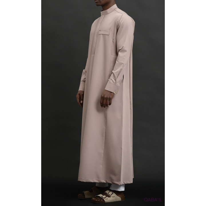 Qamis Long Eminence - Noir broderie Doré - Qabail