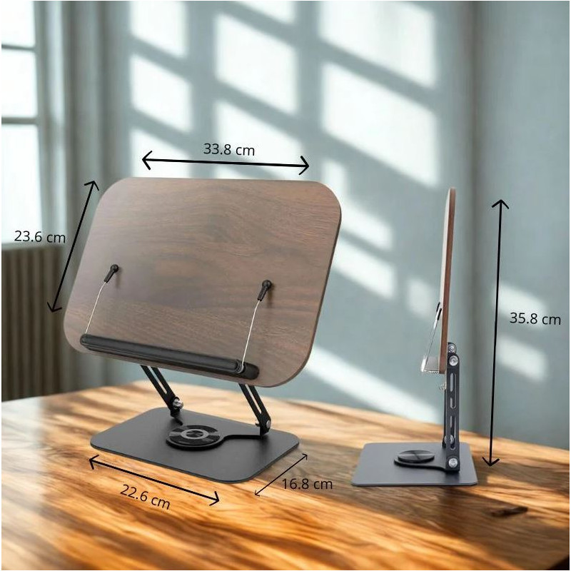 Pupitre porte Coran réglable – Support de lecture rotatif 360° Ergonomique
