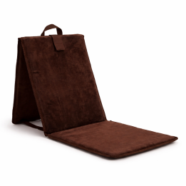 Tapis de prière pliable épais marron avec dossier