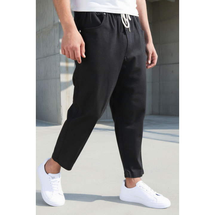 Qamis Long Eminence - Noir broderie Doré - Qabail