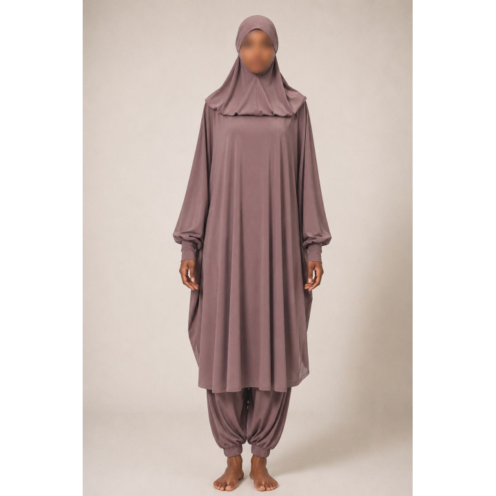 Burkini - jilbab de bain - taupe rosé - 2019