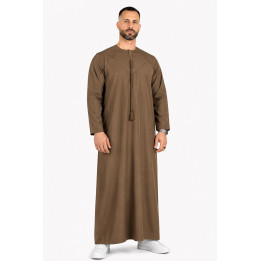 Qamis Emirati marron clair - Coton