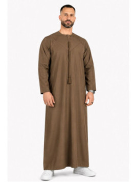 Qamis Emirati marron clair...