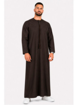 Qamis Emirati marron foncé...