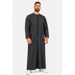 Qamis Emirati gris anthracite foncé - Coton