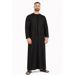 Qamis Emirati Noir - Coton