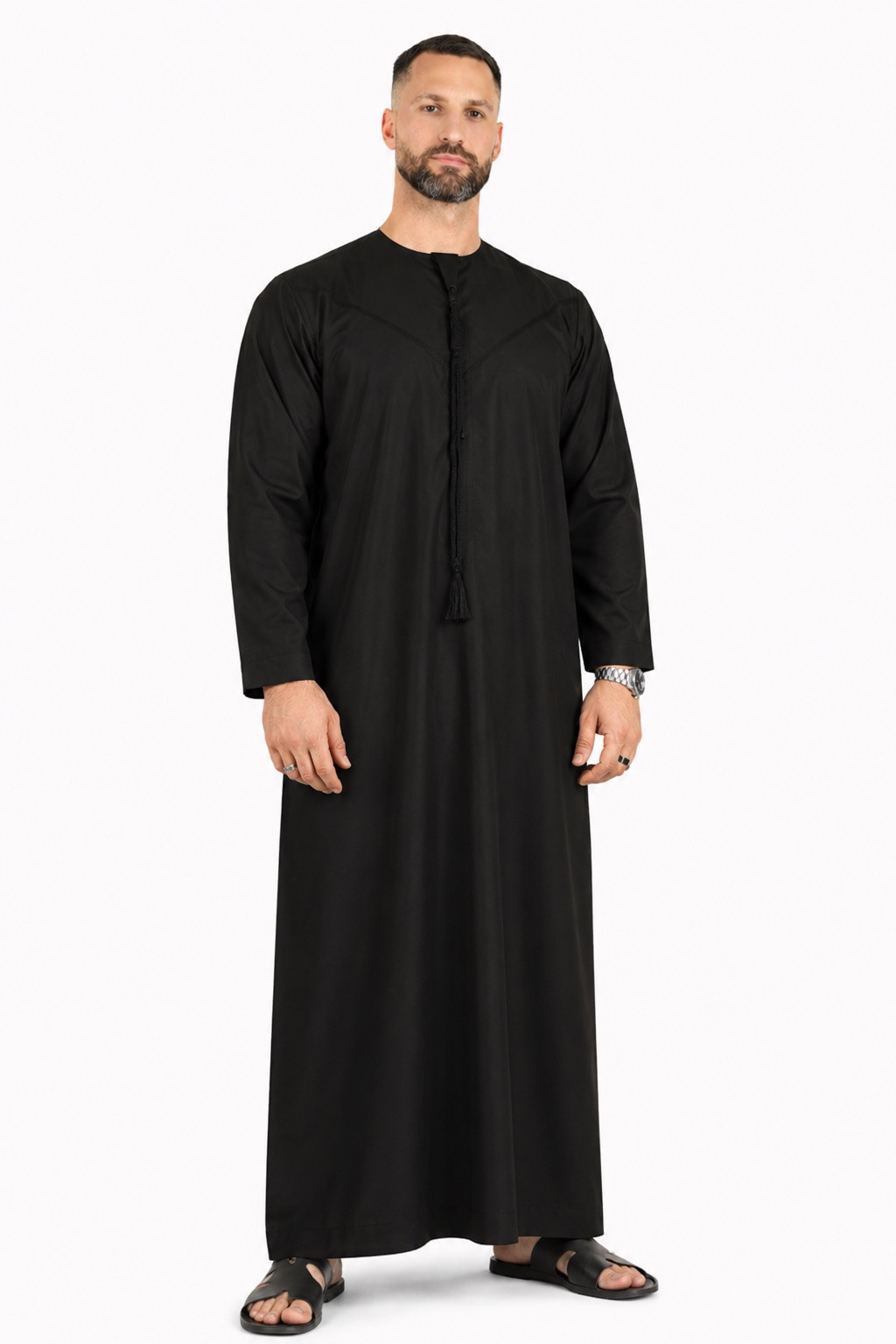Qamis Emirati Noir - Coton