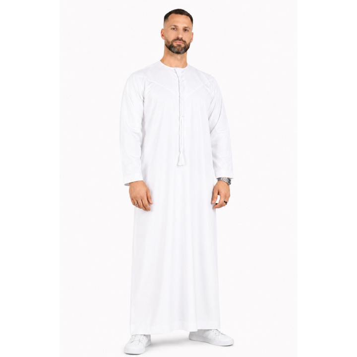 Qamis Emirati Blanc - Coton