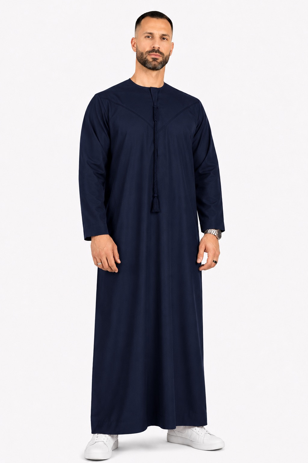 Qamis Emirati Bleu Marine - Coton