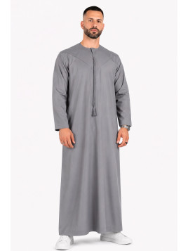 Qamis Emirati Gris clair -...
