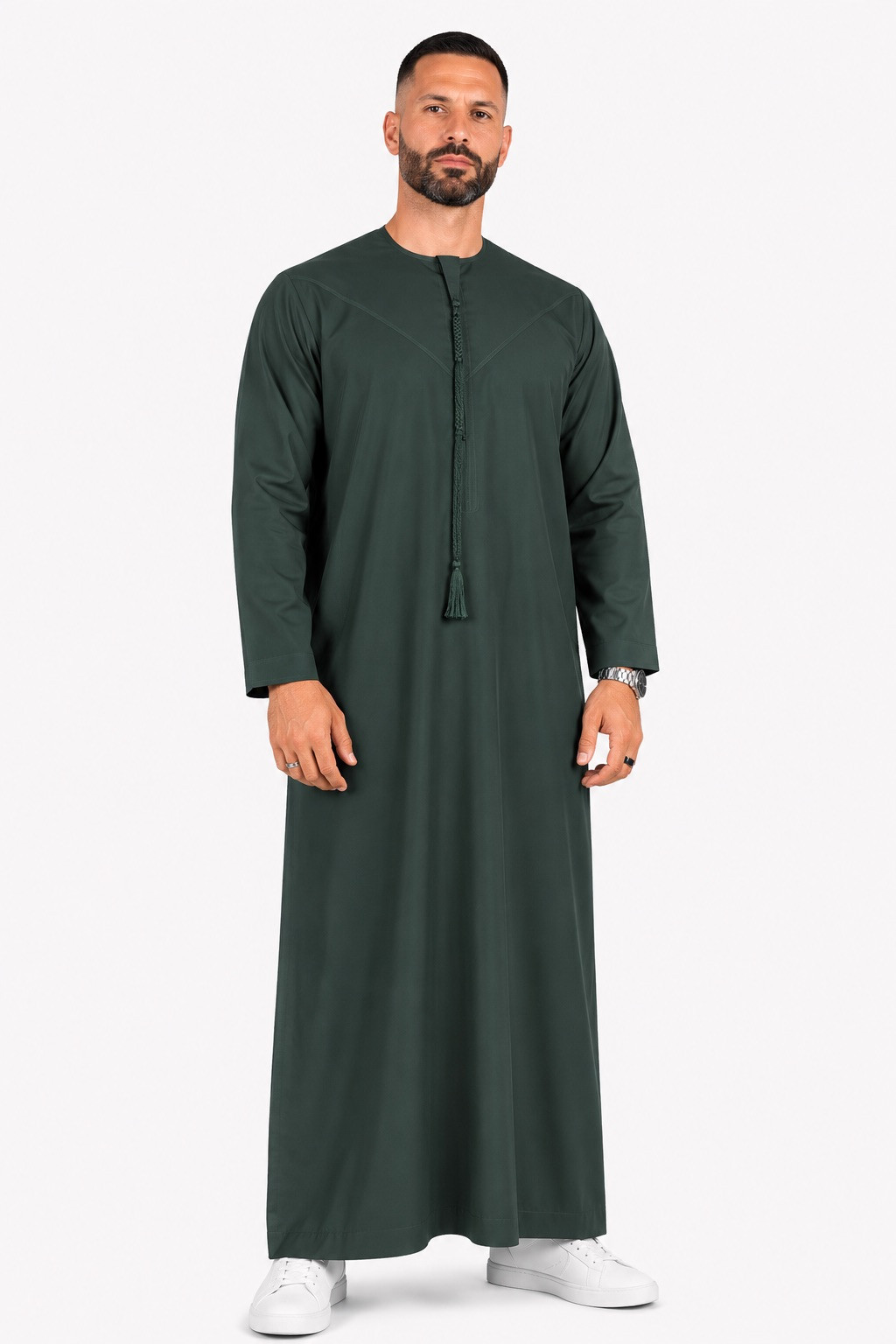 Qamis Emirati Vert Bouteille - Coton