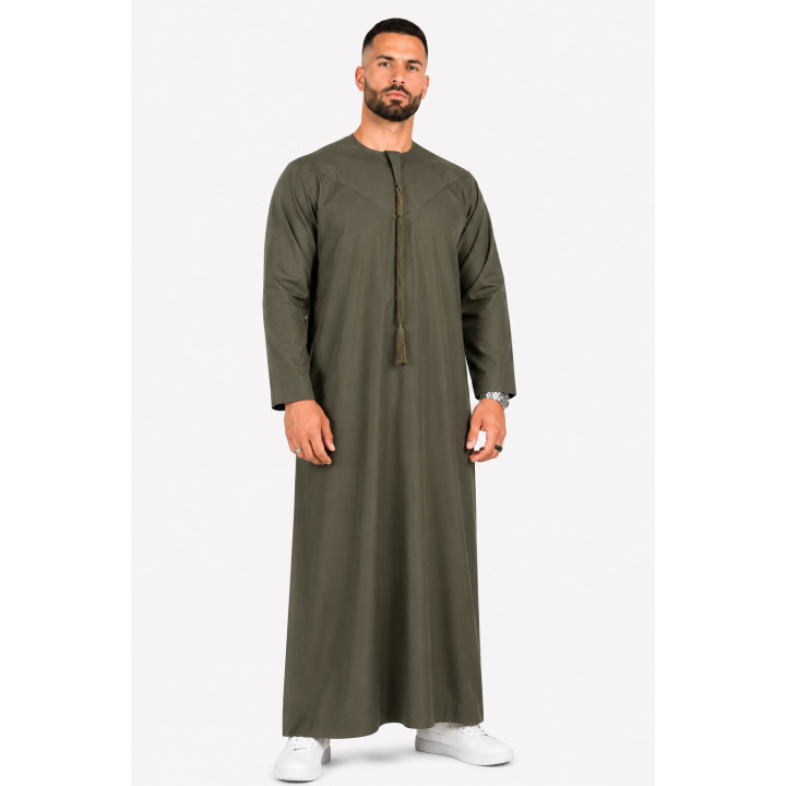 Qamis Emirati Vert Bouteille - Coton