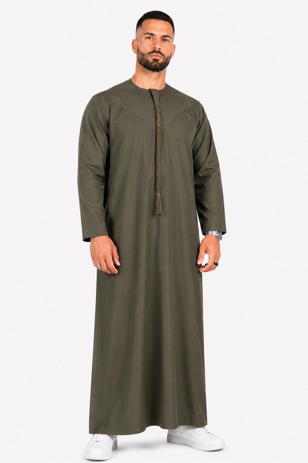 Qamis Emirati Vert Bouteille - Coton
